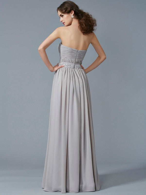 Gorgeous Sweetheart Beading Sleeveless Long Evening Dress Chiffon-ballbellauk