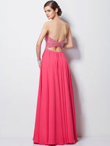 Gorgeous Sweetheart Beading Sleeveless Long Evening Dress Chiffon-ballbellauk