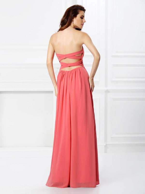 Gorgeous Sweetheart Beading Sleeveless Long Evening Dress Chiffon-ballbellauk