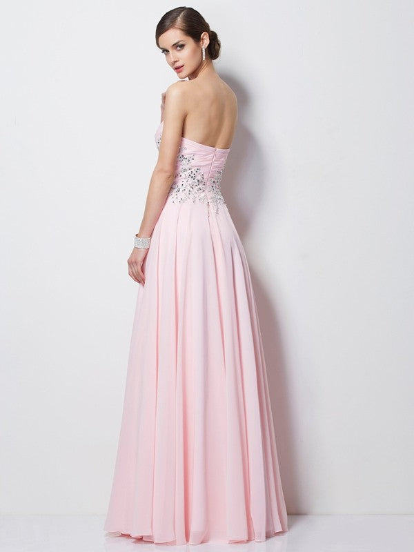 Gorgeous Sweetheart Beading Sleeveless Long Evening Dress Chiffon-ballbellauk