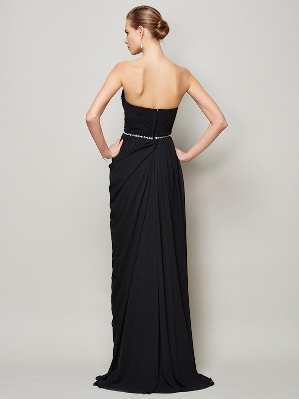 Gorgeous Sweetheart Beading Sleeveless Long Evening Dress Chiffon-ballbellauk