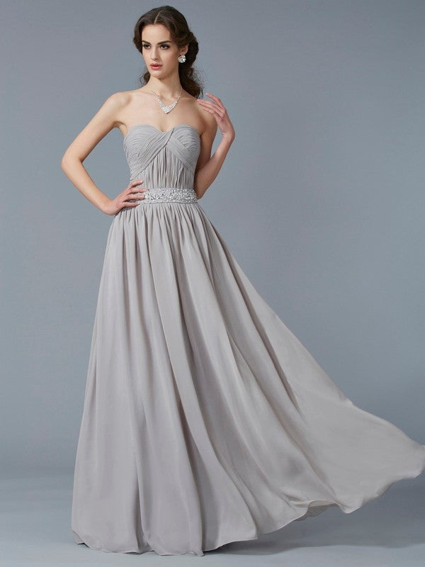 Gorgeous Sweetheart Beading Sleeveless Long Evening Dress Chiffon-ballbellauk