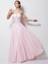 Gorgeous Sweetheart Beading Sleeveless Long Evening Dress Chiffon-ballbellauk