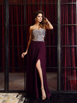 Gorgeous Sweetheart Beading Sleeveless Long Evening Dress Chiffon-ballbellauk