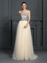 Gorgeous Sweetheart Beading Sleeveless Long Lace Prom Dress-ballbellauk