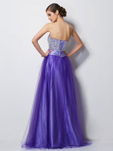 Gorgeous Sweetheart Beading Sleeveless Long Net Prom Dress-ballbellauk