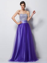 Gorgeous Sweetheart Beading Sleeveless Long Net Prom Dress-ballbellauk