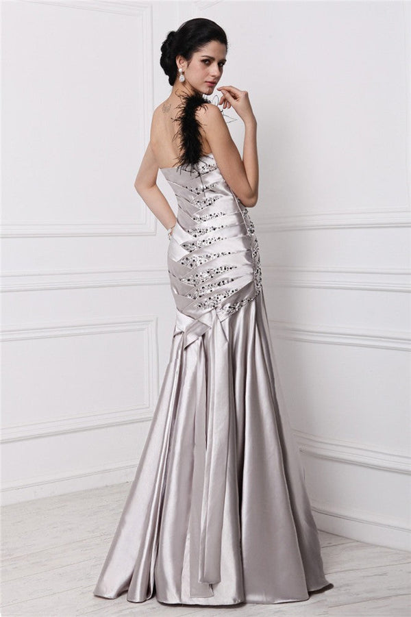 Gorgeous Sweetheart Beading Sleeveless Pleats Long Elastic Woven Elegant Evening Dress-ballbellauk