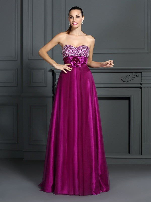 Gorgeous Sweetheart Hand-Made Flower Sleeveless Long Elastic Woven Elegant Evening Dress-ballbellauk