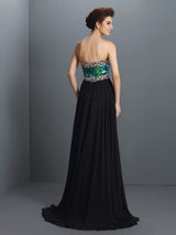 Gorgeous Sweetheart Paillette Sleeveless Long Evening Dress Chiffon-ballbellauk