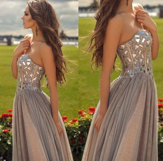 Gorgeous Sweetheart Sleeveless Chiffon Beading Long Prom Dress-ballbellauk