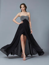 Gorgeous Sweetheart Sleeveless Chiffon Beading Long Prom Dress-ballbellauk