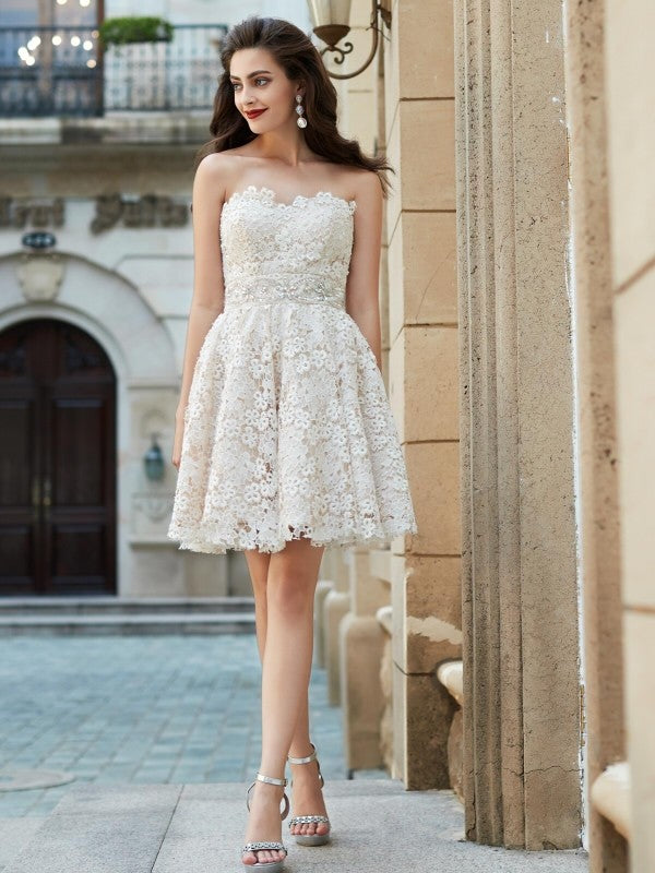 Gorgeous Sweetheart Sleeveless Lace Prom Dress-ballbellauk