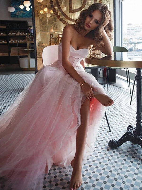 Gorgeous Sweetheart Sleeveless Ruffles Tulle Prom Dress online-ballbellauk