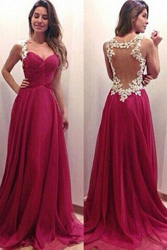 Gorgeous Sweetheart Sleeveless With Appliques Prom Dress with Chiffon-ballbellauk