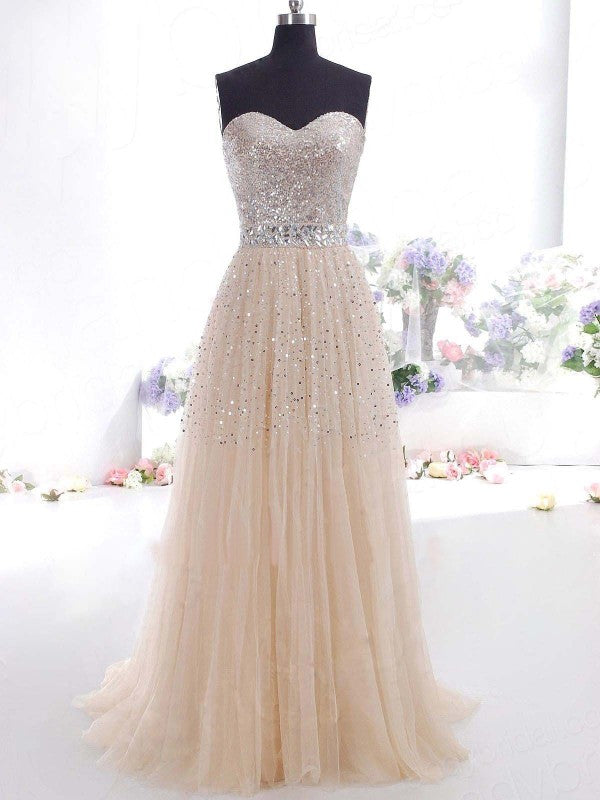 Gorgeous Sweetheart Tulle Sleeveless Prom Dress-ballbellauk