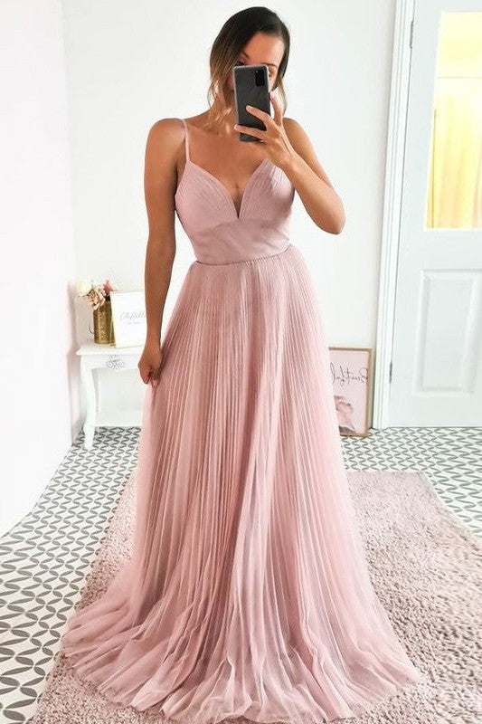 Gorgeous Tulle Ruffles V-neck Sleeveless Prom Dress-ballbellauk