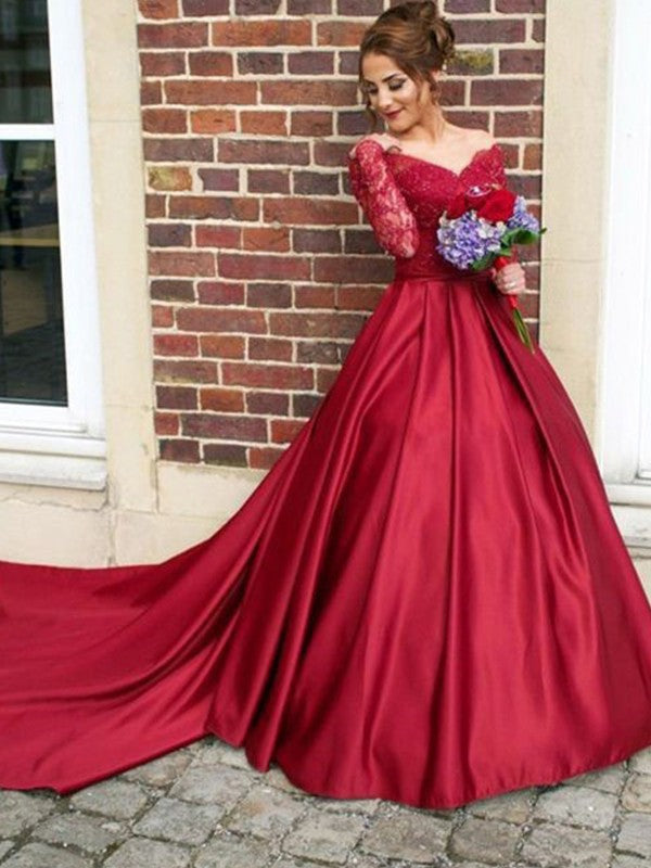 Gorgeous V-neck Long Sleeves Lace Elegant Evening Dress-ballbellauk