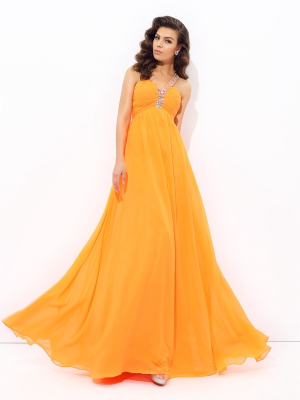 Gorgeous V-neck Sleeveless Long Evening Dress Chiffon-ballbellauk