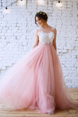 Gorgeous With Appliques Bateau Sleeveless Tulle Prom Dress-ballbellauk