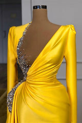 Gorgeous Yellow Prom Dress UK with Beads and Sequins-ballbellauk