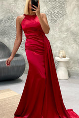 GorgeousJewel Strapless Mermaid Long Prom Dress UK with Pleated Detail-ballbellauk