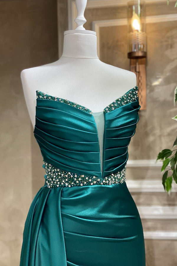 Look Spectacular in a Strapless Mermaid Prom Dress UK with Beads-ballbellauk