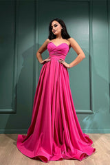 Look Stunning in the Sweetheart Fuchsia Long Evening Dress With Split-ballbellauk