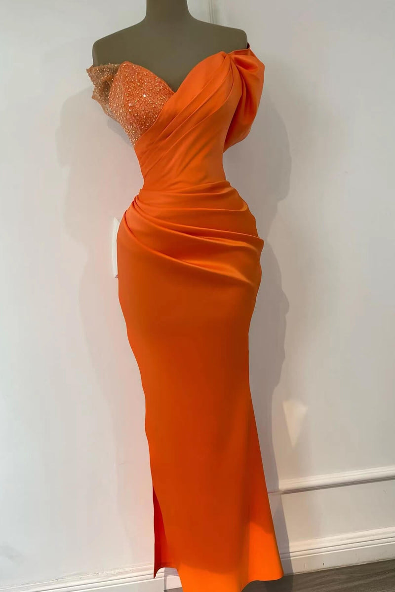 Look Your Best in Orange Mermaid Sweetheart Evening Dress-ballbellauk