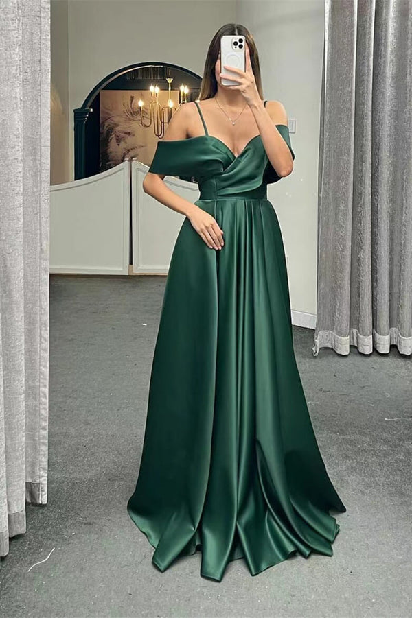 Luxurious A-Line Evening Dress with Spaghetti-Straps & Lace-Up Back-ballbellauk