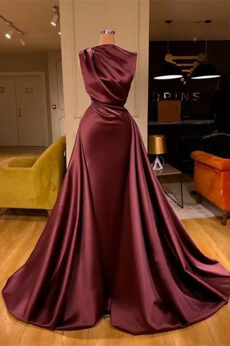 Mermaid Burgundy Long Evening Dress-ballbellauk