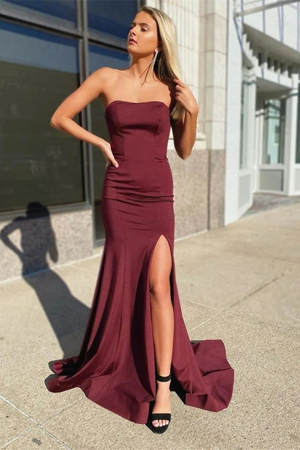 Mermaid Burgundy Sweetheart Prom Dress UK-ballbellauk