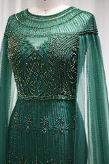 Mermaid Prom Dress UK With Diamond Appliques & Cap Sleeves-ballbellauk