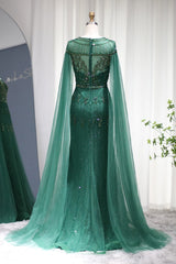 Mermaid Prom Dress UK With Diamond Appliques & Cap Sleeves-ballbellauk