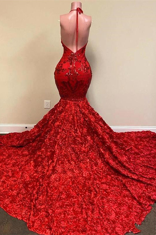 Mermaid Red Sequins Prom Dress UK with Spaghetti-Straps-ballbellauk