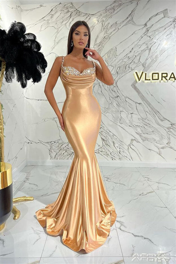 Mermaid Spaghetti-Straps Sweetheart Evening Dress with Sequins Online-ballbellauk