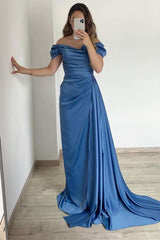 Mermaid Strapless Prom Dress UK with Ruffles - Off-The-Shoulder Style Online-ballbellauk