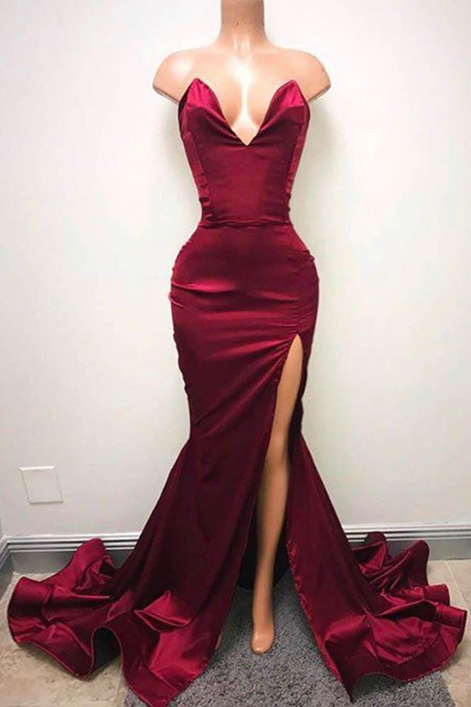 Mermaid Sweetheart Prom Dress UK With Slit-ballbellauk