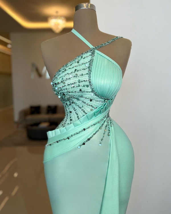 Mint Green Mermaid Prom Dress UK with Sequins - Amazing Look!-ballbellauk