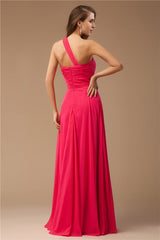 New Arrival One Shoulder Beading Sleeveless Long Evening Dress Chiffon-ballbellauk