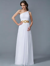 New Arrival One Shoulder Beading Sleeveless Long Evening Dress Chiffon-ballbellauk