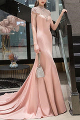 On Sale: Pink Mermaid Evening Dress with Beadings and Tassels-ballbellauk