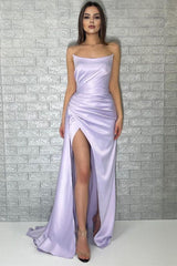 Purple Sleeveless Mermaid Prom Dress UK with Split-ballbellauk