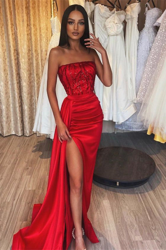 Red Mermaid Prom Dress UK with Appliques-ballbellauk