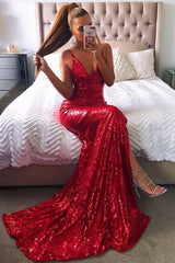 Red Prom Dress UK with Sequins - Backless Design-ballbellauk