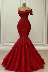 Red Strapless Mermaid Sequins Prom Dress UK On Sale-ballbellauk