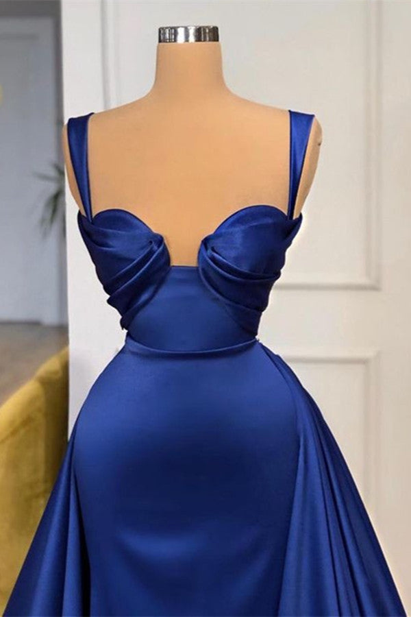 Royal Blue Long Prom Dress UK with Overskirt Straps-ballbellauk