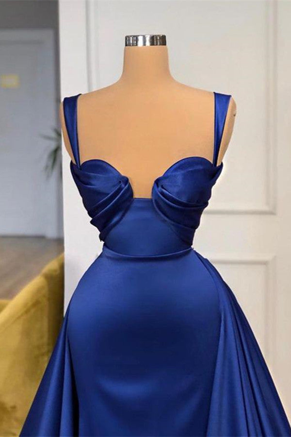 Royal Blue Prom Dress UK with Detachable Train - Mermaid Style-ballbellauk