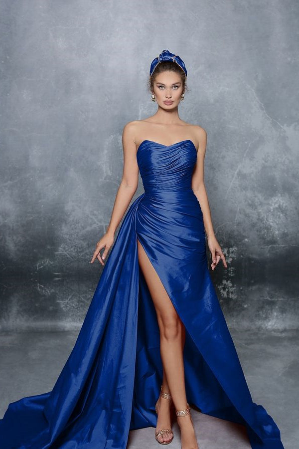 Royal Blue Sweetheart Sleeveless A Line Prom Dress UK-ballbellauk