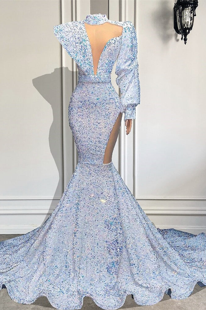 Sequined Mermaid Long Sleeves Prom Dress UK-ballbellauk